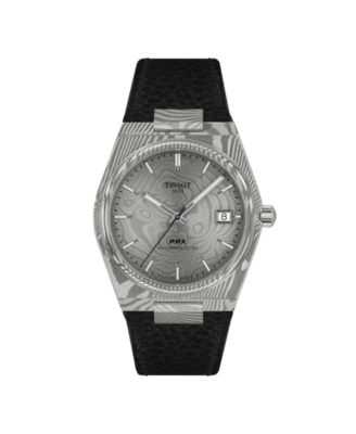 Мужские черные кожаные часы-браслет Tissot, 38 мм