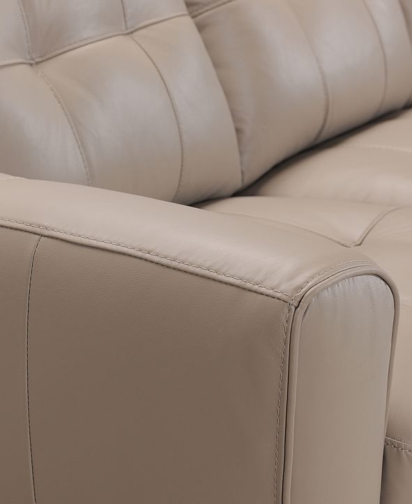 Furniture Kaleb 84" Tufted Leather Sofa, Created for Macy's & Reviews