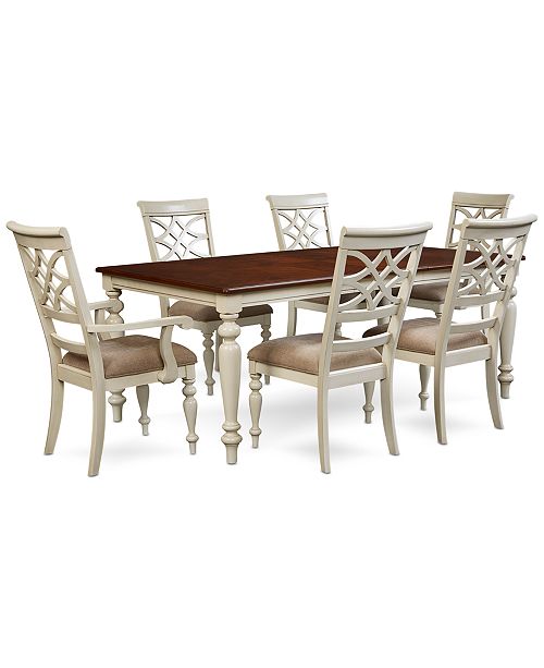 Furniture Closeout Windward 7 Pc Dining Set Dining Table 4 Side Chairs 2 Arm Chairs Reviews Furniture Macy S