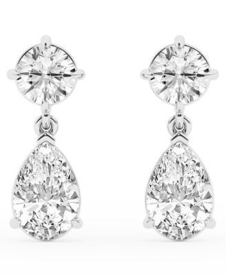 Серьги Badgley Mischka с лаб. бриллиантами 3 кт 14k белые