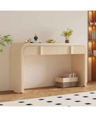 Современный округлый консольный столик Streamdale Furniture с 2 выдвижными ящиками