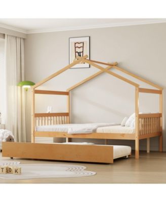 Деревянная домашняя кровать Streamdale Furniture с двумя выдвижными ящиками
