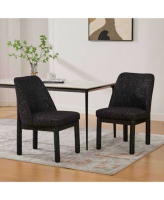 Современные обеденные стулья из синели Streamdale Furniture (комплект из 2 стульев) - Черный/серый