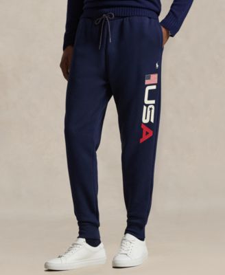 Мужские спортивные брюки Polo Ralph Lauren Team USA из флиса классического кроя синего цвета