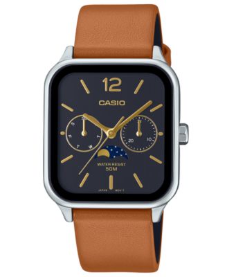 Мужские часы Casio 34 мм, японский кварц, коричневые