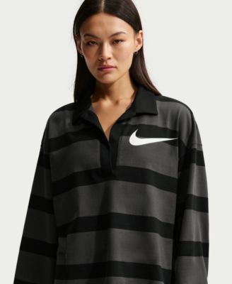 Женская спортивная одежда Nike с объемным воротником-стойкой серого цвета