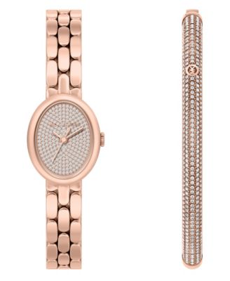 Женские часы Michael Kors Maude с тремя стрелками из розового золота и браслетом из нержавеющей стали, 21 мм, розового цвета