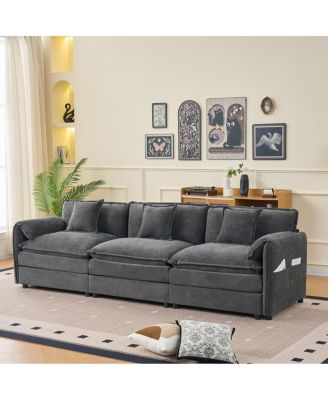 Секционный диван Streamdale Furniture большого размера с глубоким сиденьем, современный облачный диван из синели