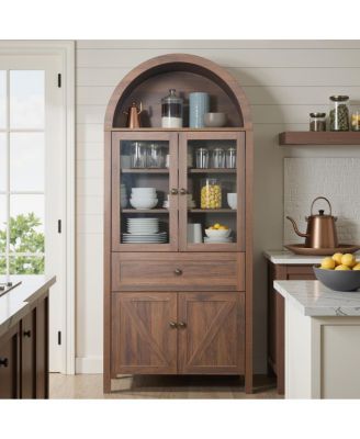 Купольный шкаф Streamdale Furniture, орех, высококачественные материалы, антикварное мастерство, вместительный шкаф для хранения