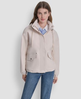 Дождевик-бомбер DKNY Petite цвета слоновой кости/кремовый