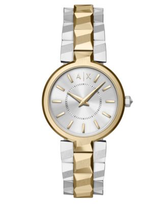 Женские часы Audora от Armani Exchange с двумя стрелками из нержавеющей стали, 34 мм, многоцветные