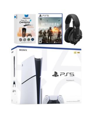 Комплект дисков Sony PlayStation 5 Slim с Battlefield 6, гарнитурой EPOS и MightySkins Code white