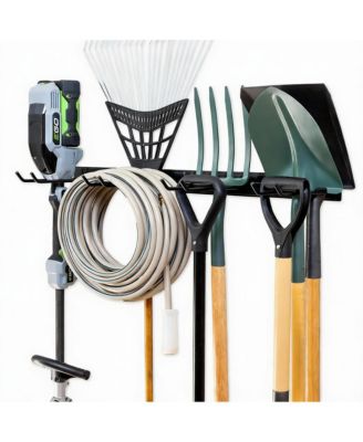 Настенный стеллаж для садовых инструментов YIGII - 4 крючка, прочная сталь, простая установка, долговечность