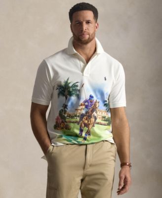Мужская рубашка поло Polo Ralph Lauren с рисунком Big & Tall, белая