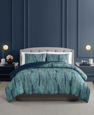 Стеганое одеяло в полоску от Vince Camuto, 3 шт. Комплект постельного белья, Полный/Queen