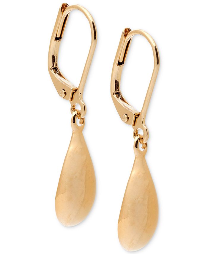 Lauren Ralph Lauren 14k Gold-Plated Hammered Teardrop Drop Earrings ...