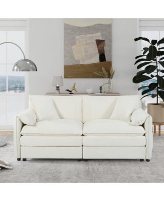 Диван-кровать Boyel Living из синели большого размера, Большой 2-местный диван Small Cloud, Современный удобный диван-кровать с глубоким сиденьем, комбинация 