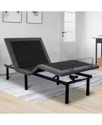 регулируемая рама кровати gaomon Twin XL, Эргономичное электрическое основание кровати с беспроводным пультом дистанционного управления и 2 портами USB, Угол наклона головы и ног, Ночник, Массажер черного цвета