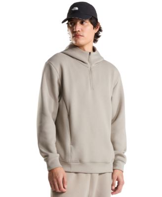 Мужская динамичная толстовка The North Face с капюшоном на молнии коричнево-бежевого цвета
