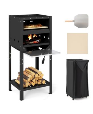 Уличная печь для пиццы Ecooso 12" с поддоном для золы и отделением для хранения дров