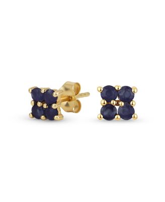 Серьги‑гвоздики Bling Jewelry 14K с сапфиром, синие