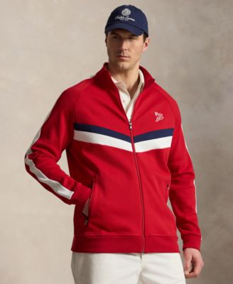 Мужская спортивная куртка из двойной вязки Polo Ralph Lauren Big & Tall красного цвета