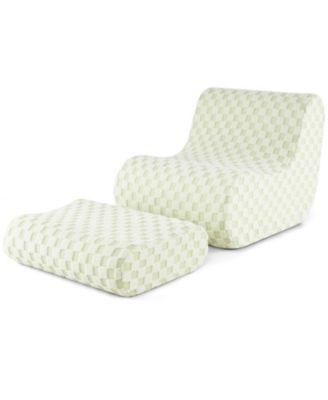 Кресло-мешок с пуфиком из высокоэластичной губки с нескользящим дном и бархатным чехлом