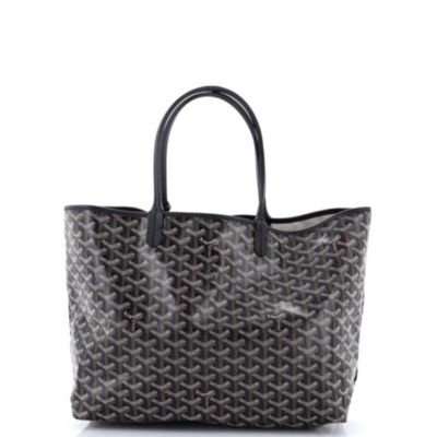 Подержанная сумка Goyard PM Saint Louis из холста с покрытием черного цвета