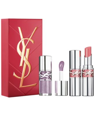 Yves Saint Laurent, 2 шт. Подарочный набор увлажняющего блеска для губ Loveshine и масляной помады-стика белый