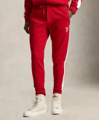 Мужские брюки для бега трусцой из двойной вязки Polo Ralph Lauren красного цвета