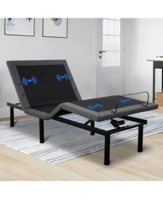 регулируемая рама кровати gaomon Twin XL, Эргономичное электрическое основание кровати с беспроводным пультом дистанционного управления и 2 портами USB, Угол наклона головы и ног, Ночник, Массажер черного цвета