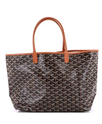 Подержанная сумка Goyard PM Saint Louis Tote из холста с покрытием коричневого цвета
