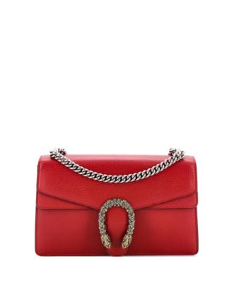 Бывшая в употреблении маленькая сумка Gucci Dionysus из красной кожи