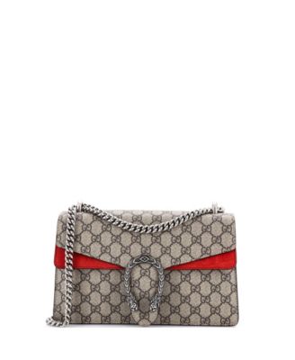 Бывшая в употреблении маленькая сумка Gucci Dionysus из холщовой ткани с покрытием GG красного цвета