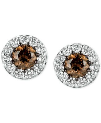 brown diamond earrings studs