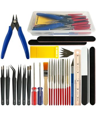 GNUADZ 32шт Модель DIY Набор инструментов Моделист Базовый набор для рукоделия Кукольный домик Миниатюрное хобби Строительные инструменты ручной работы мульти
