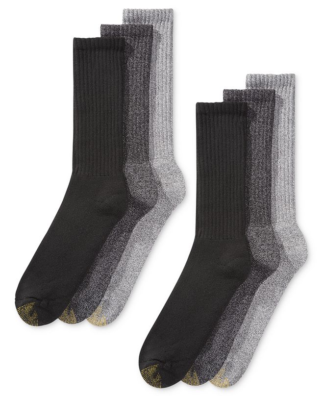 Gold Toe Men's 6-Pk. Harrington Crew Socks & Reviews - Underwear ...
