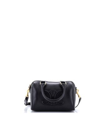 Бывшая в употреблении сумка Celine Small Cuir Triomphe Boston из кожи черного цвета