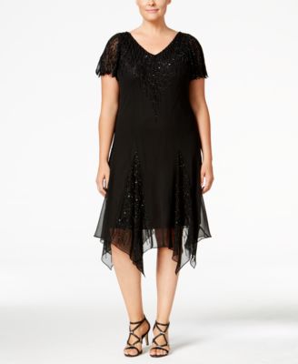 j kara beaded handkerchief dress