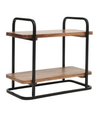 Двухъярусный деревянный сервировочный поднос Gibson Home Gracious Dining с металлическим каркасом - коричнево-бежевый из дерева акации