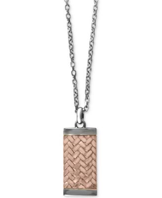 rose gold dog tag pendant