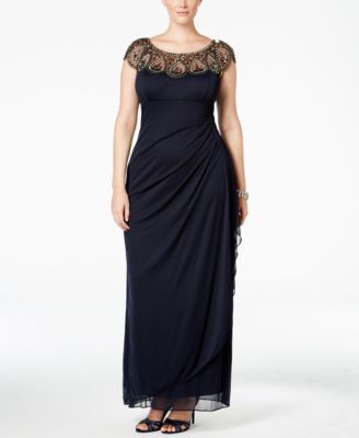plus size beaded formal gowns
