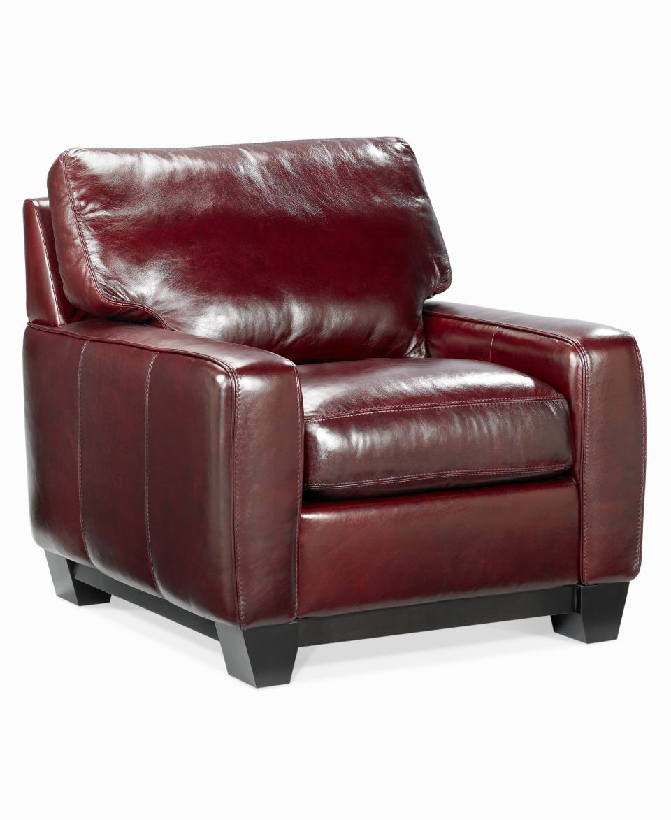 Hampton Leather Ottoman, 28W x 23D x 19H   Furniture