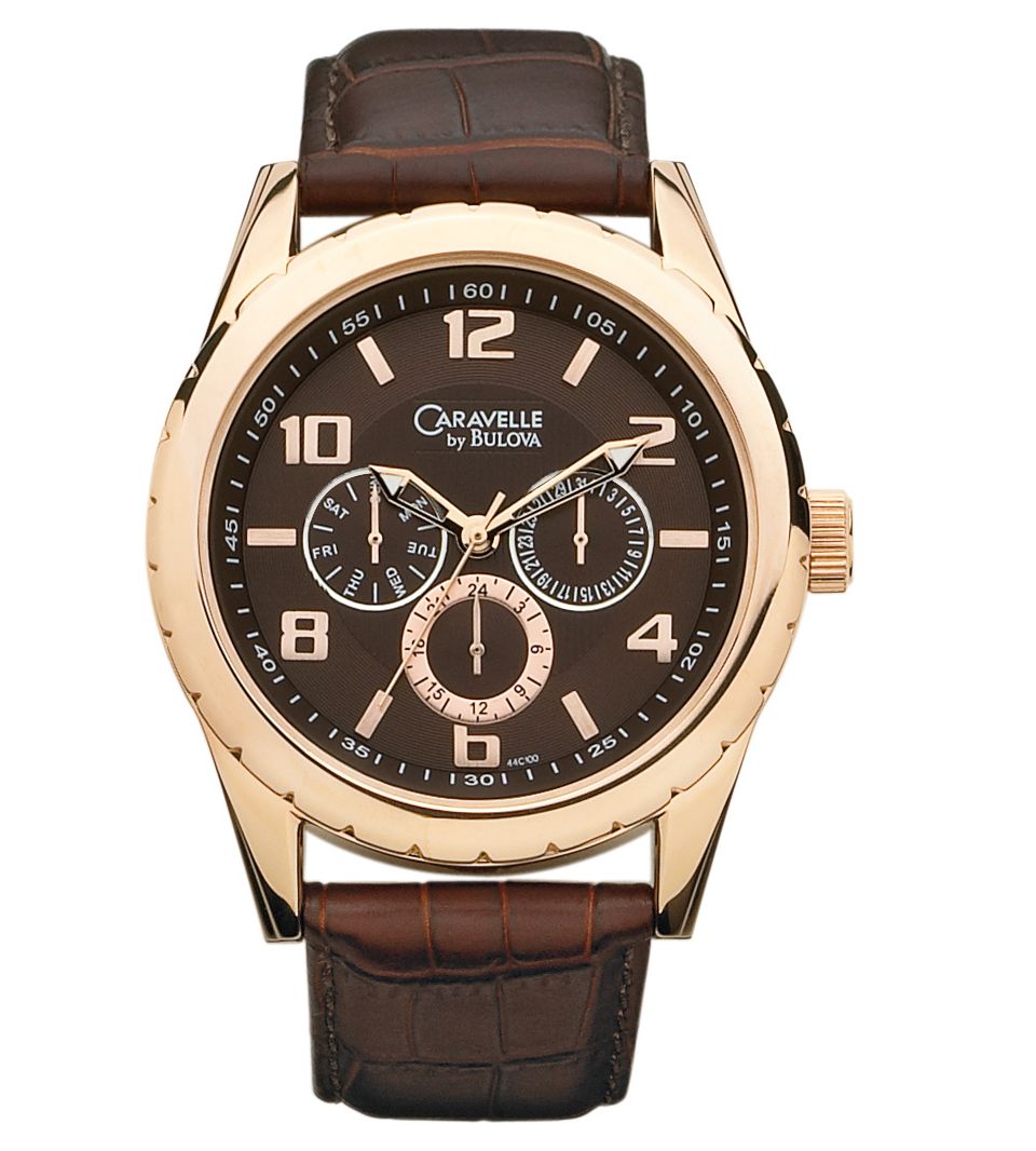Caravelle New York by Bulova Watch, Mens Brown Leather Strap 44C100   Watches   Jewelry & Watches