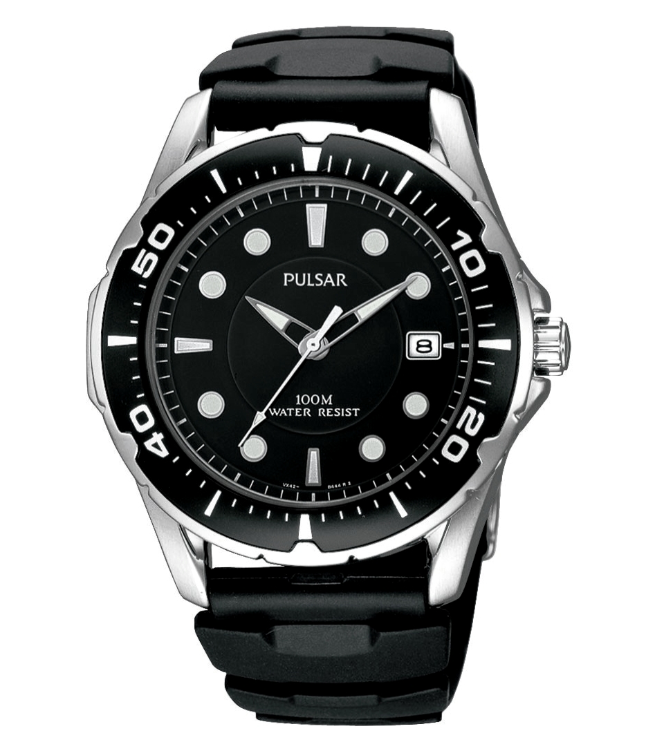 Pulsar Watch, Mens Black Polyurethane Strap PXH227   All Watches