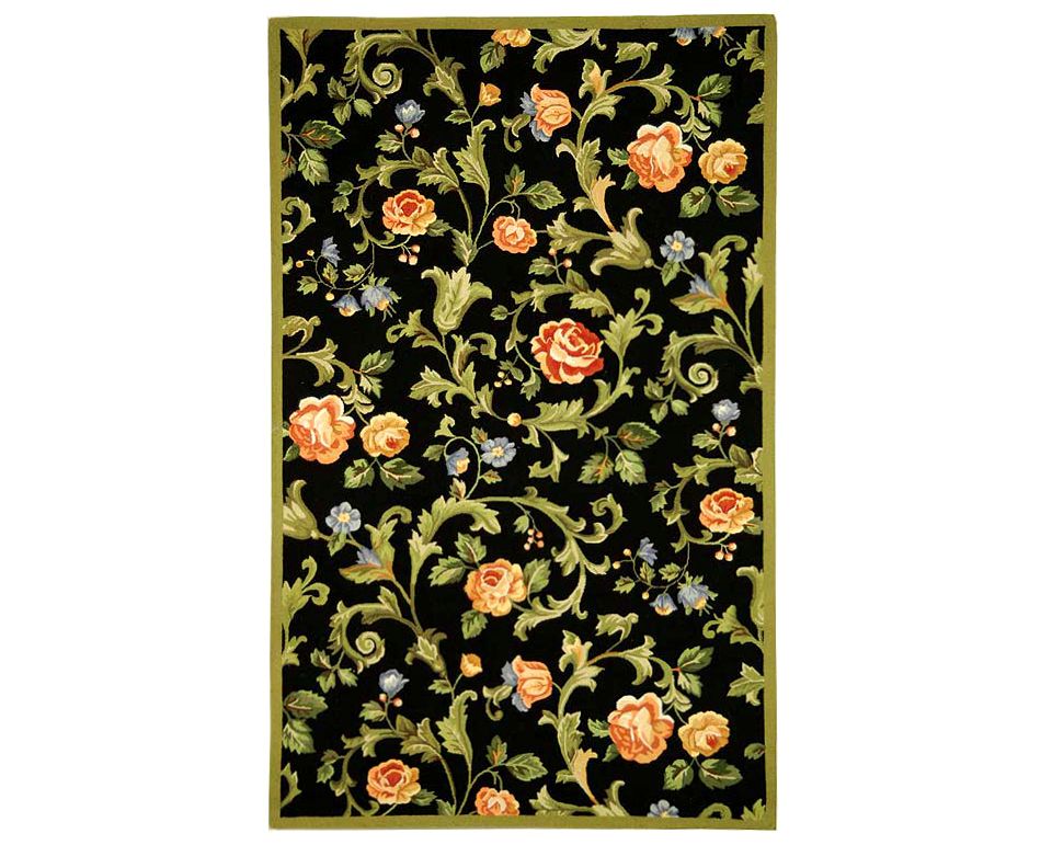 MANUFACTURERS CLOSEOUT Safavieh Area Rug, Chelsea HK310B Rose Black