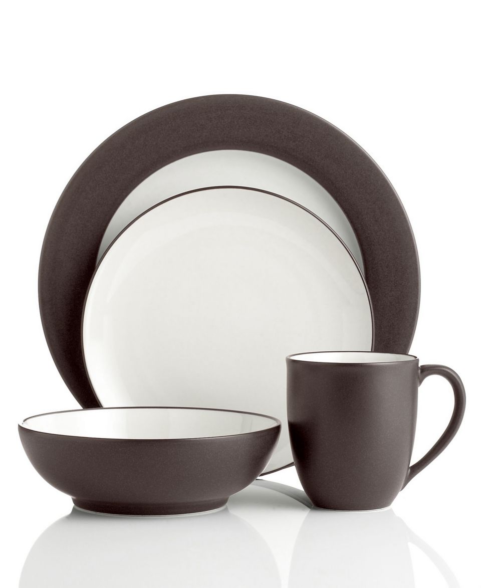 Noritake Dinnerware, Colorwave Graphite Bloom 4 Piece Place Setting