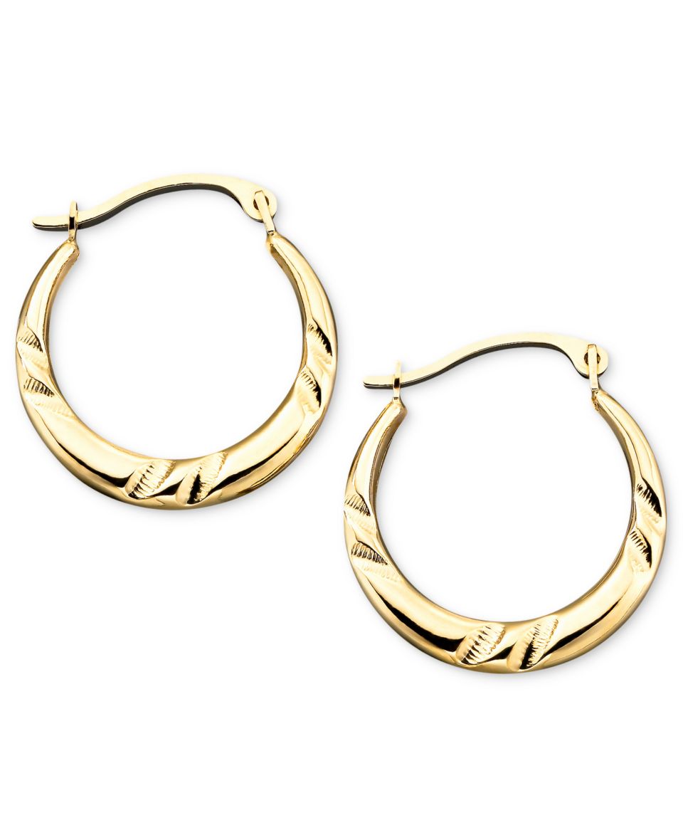 10k Gold Small Polished Swirl Hoop Earrings   Earrings   Jewelry