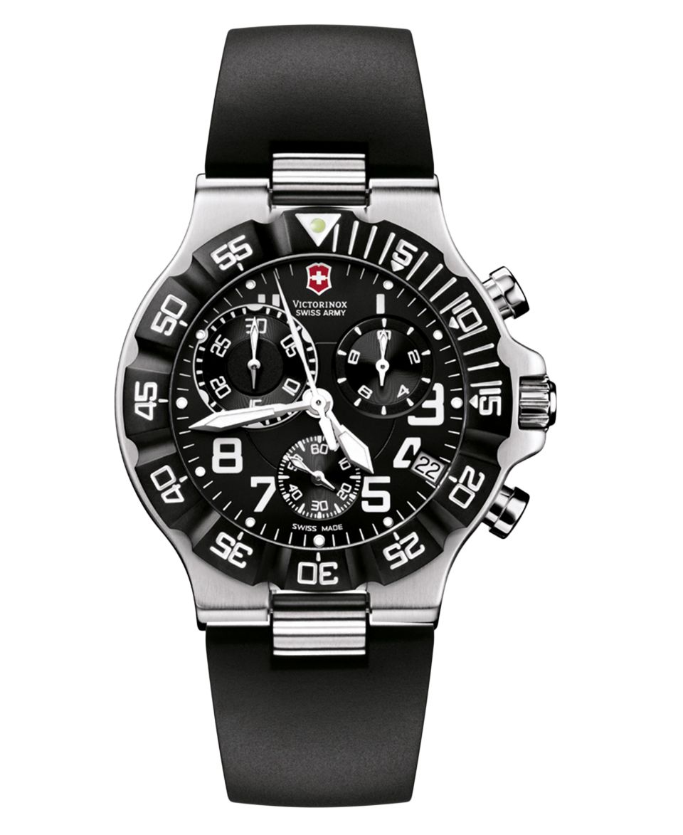 Victorinox Swiss Army Watch, Mens Chronograph Black Rubber Strap 241336   Watches   Jewelry & Watches