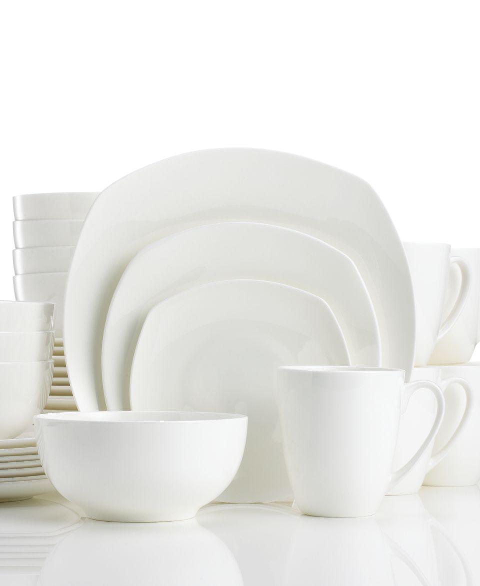 White Elements Dinnerware, Hampton Square 42 Piece Set   Casual